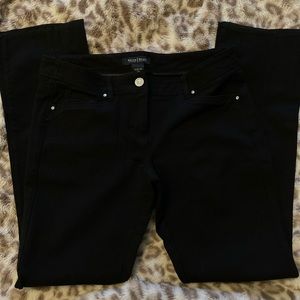 WHBM black trousers with satin trim ankle